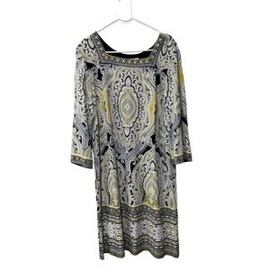 Sandra Darren multicolored paisley textured dress XL